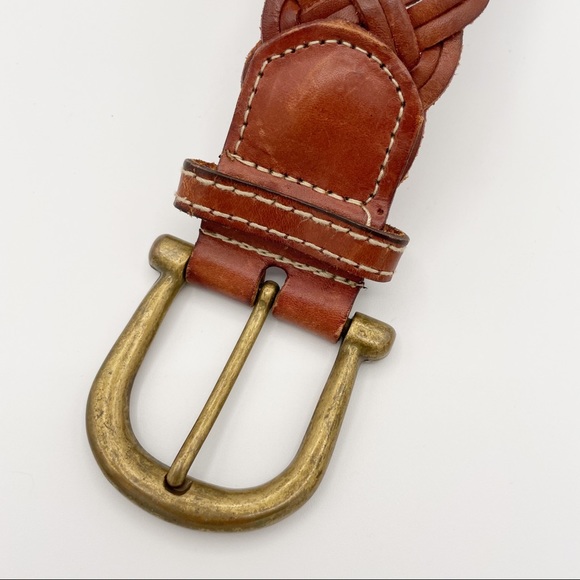 Vintage 90s Contempo Casuals Braided Leather Belt - Picture 2 of 5